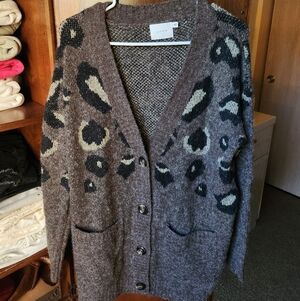 Lush Brown and Black Patterned Cardigan